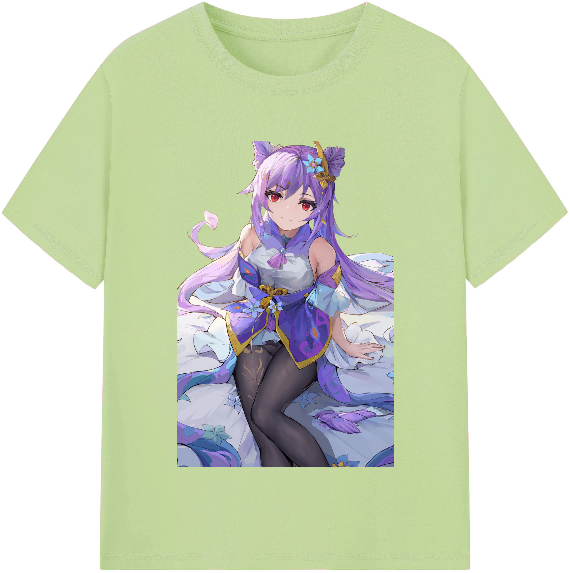 げんし神 刻晴 こくせい genshin Kokusei 綿100％半袖Tシャツ（フロントプリント）